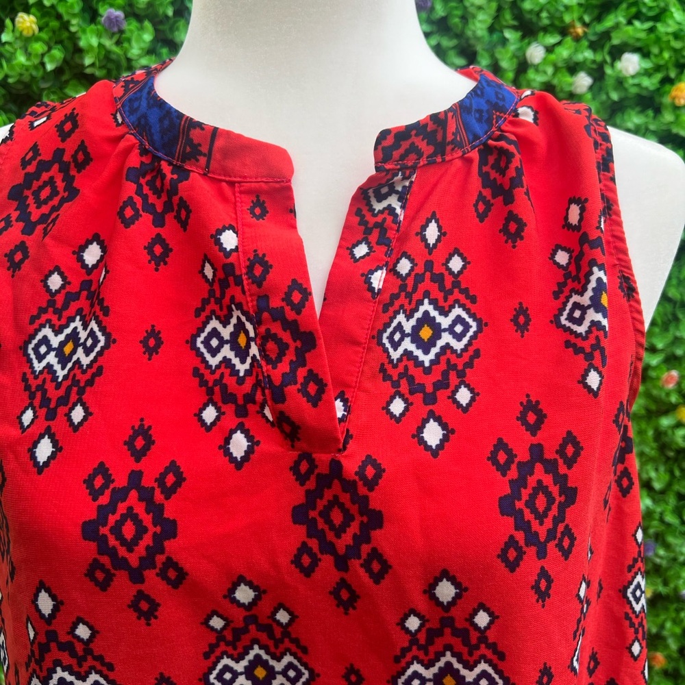 Red Geometric Patterned Dress